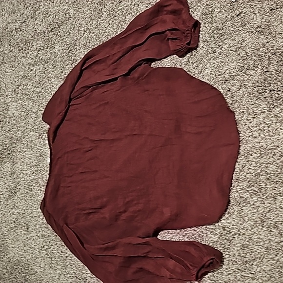 STUNNING BALLOON SLEEVE KNOT FRONT LONG SLEEVE BLOUSE - Picture 9 of 10